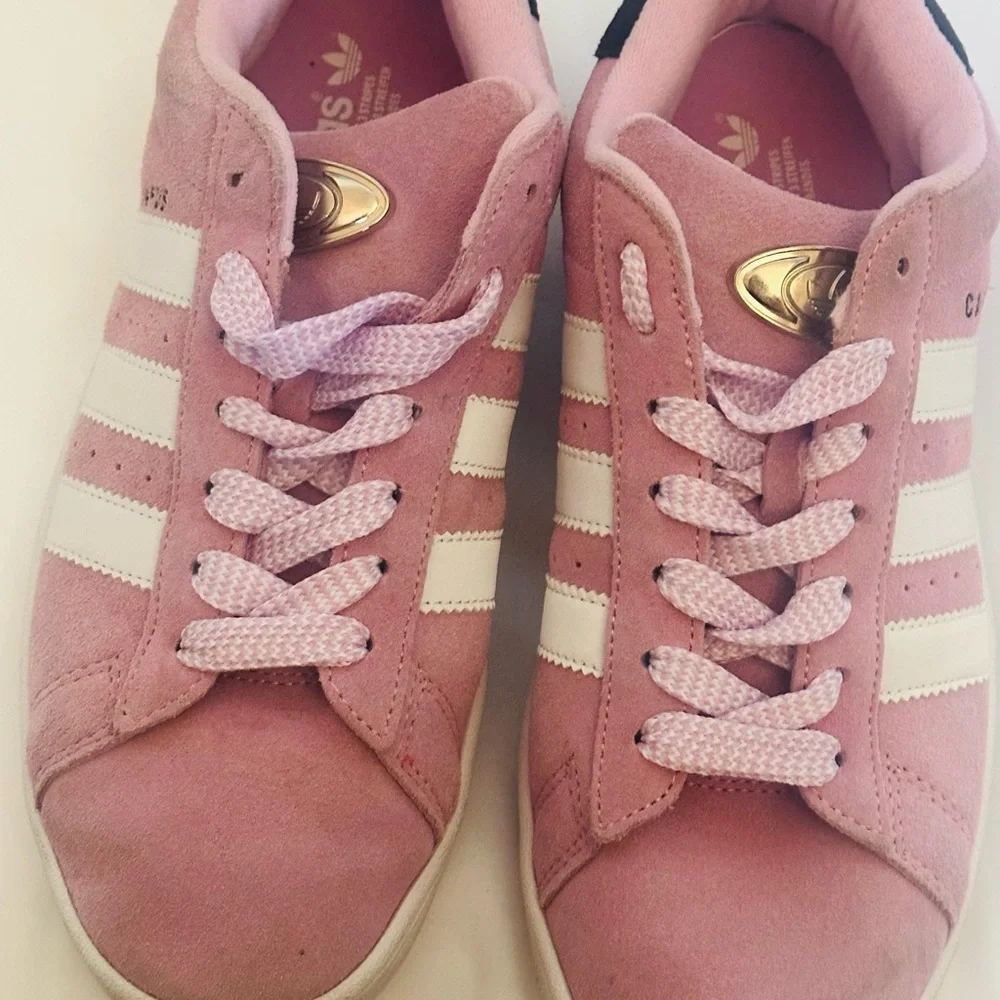 Adidas campus 8.5 Women's Pink and White Sneakers